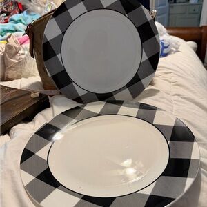 Royal Norfolk Black & White Buffalo Check Dinner Plate - Home Dining